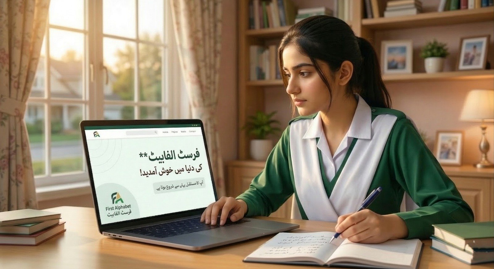 Student in Hijab Studying